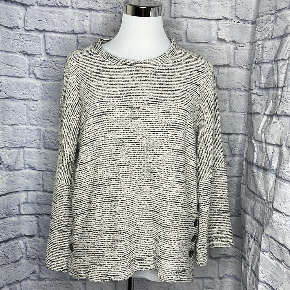 Medewell women 3/4 sleeve crop beige sweater